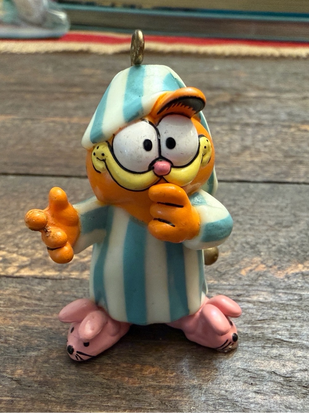 Set of 2 Gorgeous collectible vintage ornament Garfield PJ Night-Watchcat Enesco